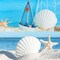 10 PCS Scallop Shells Natural Seashell, 4" to 5" White Scallop Shells Large Seashells for Crafts Wedding Decor Beach Theme Party, Fish Tank and Vase Filler